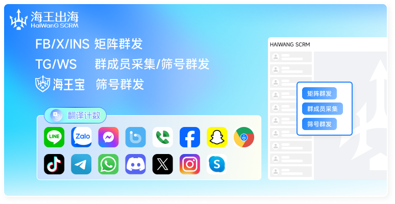 海王出海蓝白科技风全球客户运营平台看板
